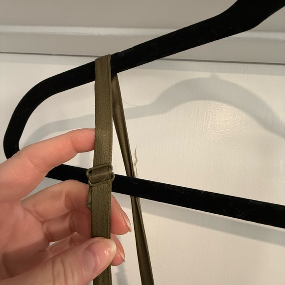 Anthropologie Wide Leg Smocked Top Jumpsuit, Olive Green, Sz MED - Picture 6 of 9